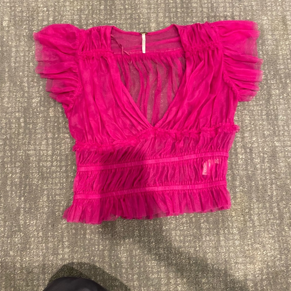 Hot pink sheer free people too - Picture 2 of 4